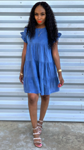"Love You Tier-ly" Denim Tiered Babydoll Dress