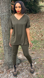 "You're The One" Legging Set- Olive