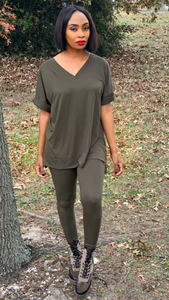 "You're The One" Legging Set- Olive